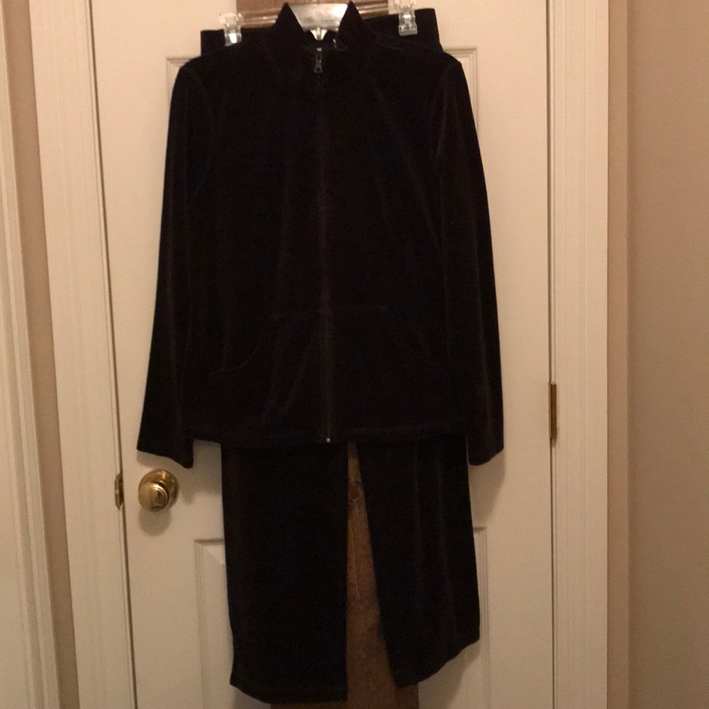 Black pants and zip up jacket